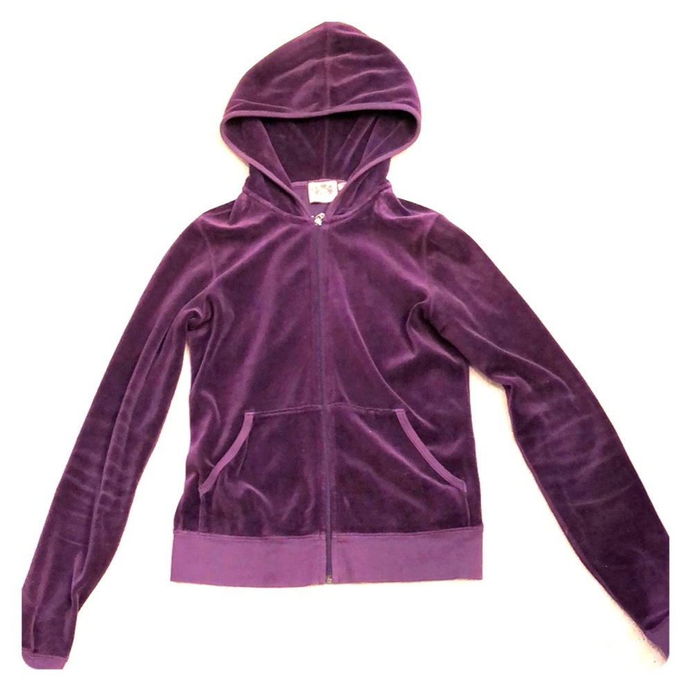 Juicy Couture velvet purple zip up hoodie.